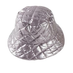 Silver (“Pink” per original seller) Metallic Quilt Stitch Bucket Hat - (#0387)